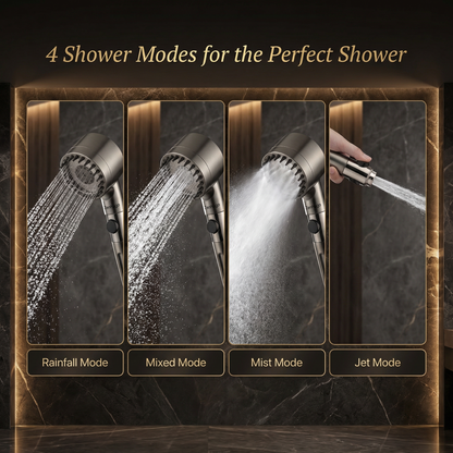 2026 new ion drop shower head with handheld filter shower, turbocharger with multiple spray modes, built-in filter on/off switch