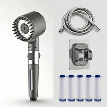 2026 new ion drop shower head with handheld filter shower, turbocharger with multiple spray modes, built-in filter on/off switch